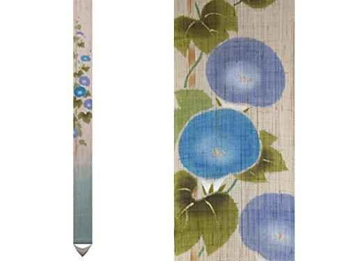 細アラス 瑠璃色槿花 夏 墨付き タぺストリー 麻