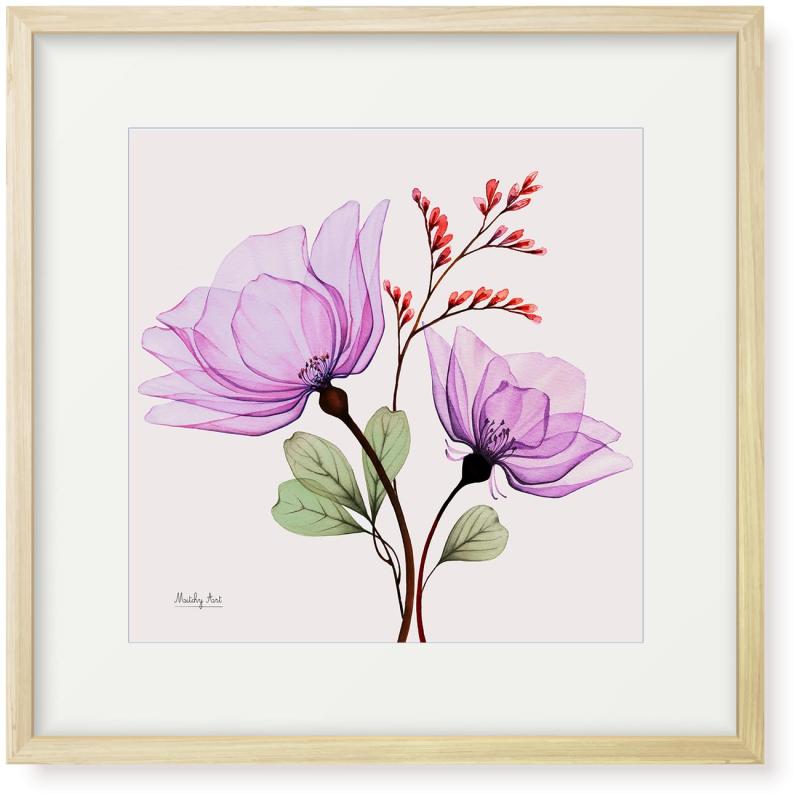 絵画「紫色のハ?ラ」インテリア 絵 花 アートパネル 額入り (縦32cm x 横32cm)|オーロラビジョン