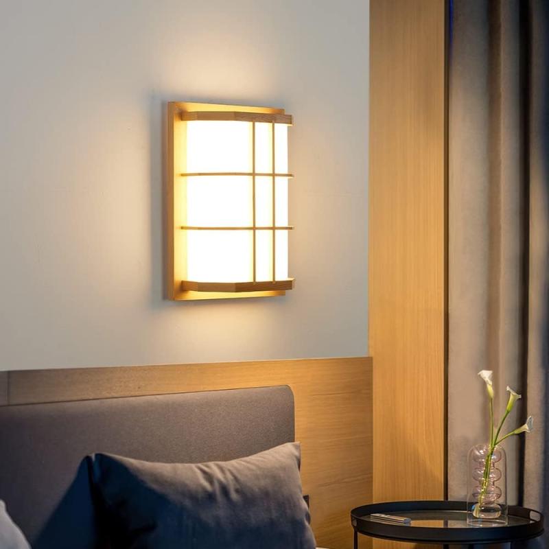 壁照明ランプ日本式点火装置物の具30 x 15 x 10 コマーシャル 100-250 V当て嵌める14 W LED継ぎ切れ知らん顔光原木色