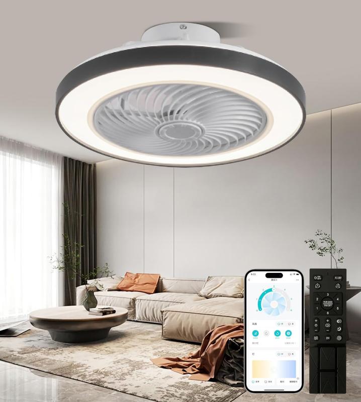 XINGMU LED シーリングファンライト 屋内用上昇限度扇風機 差しわたし50コマーシャル 最大限度3900LM 調光調色 風量 6上がり段合わせる 静音 薄型 空気の状態循環過程 点火装置物の具 APP遠さ取り締まり 遠隔操作付き添い人 肌理調 白いこと 黒いこと