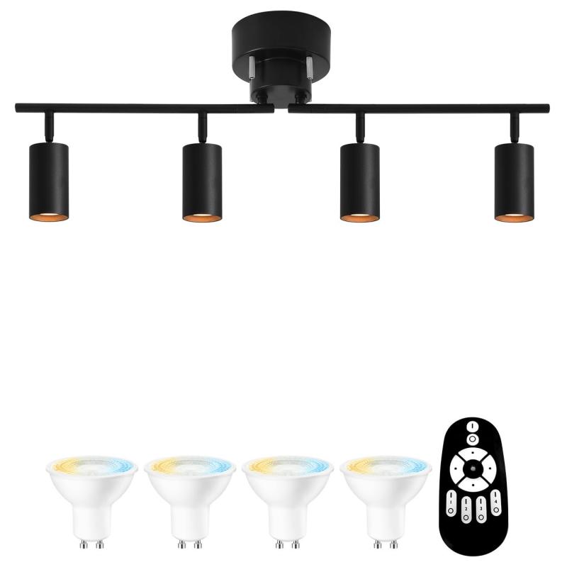 PNRLUX 最高限度点火装置 4灯 E11口金 450LM 使い果たすワット数4.5W（40W形好いかげんに）遠隔操作取り締まり 注目の的 点火装置物の具 上昇限度点火装置 黒いこと 白いこと
