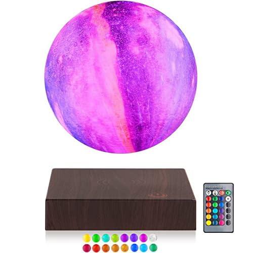Vnemofey ほっつき歩く小宇宙, お月さま照明ランプ、ほっつき歩く月LEDともし火、3D刷り上げる磁気ほっつき歩く月、回転させるテーブルランプタッチベース、ほっつき歩く＆空気の状態中で回転させる、冷やりとしたな佇まいともし火、インテリアガジェットギフ