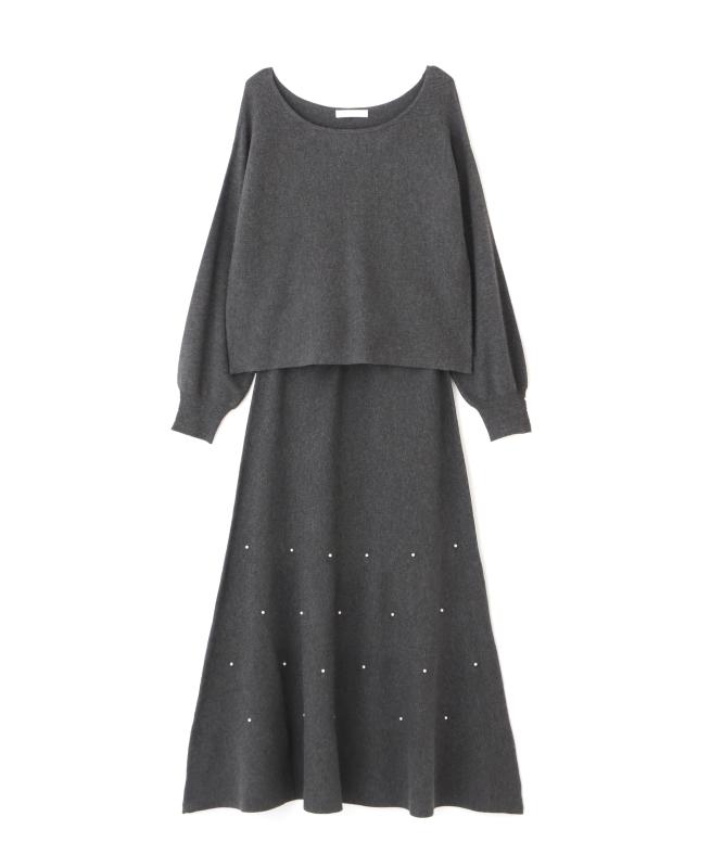 PROPORTION BODY DRESSING(プロポーションボディドレッシング) カジュアルドレスパール付きニットアップレディース｜オーロラビジョン