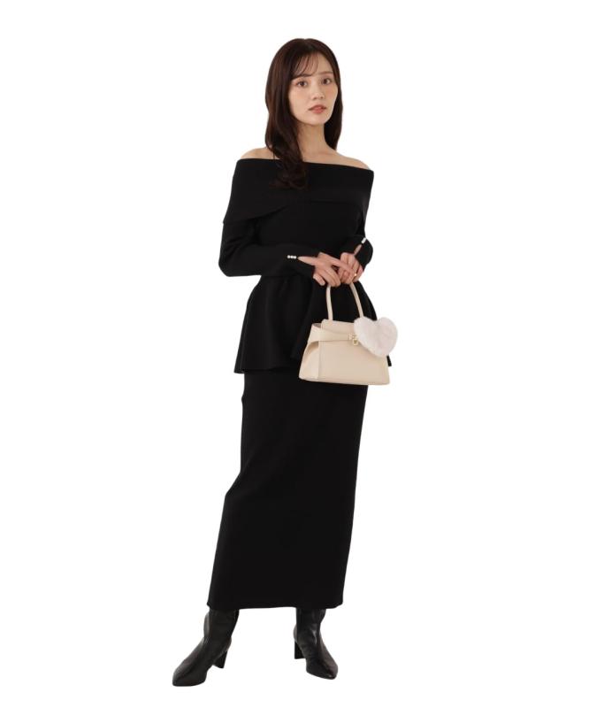 PROPORTION BODY DRESSING(プロポーションボディドレッシング) カジュアルドレスオフショルペプラムニットセットレディース｜オーロラビジョン