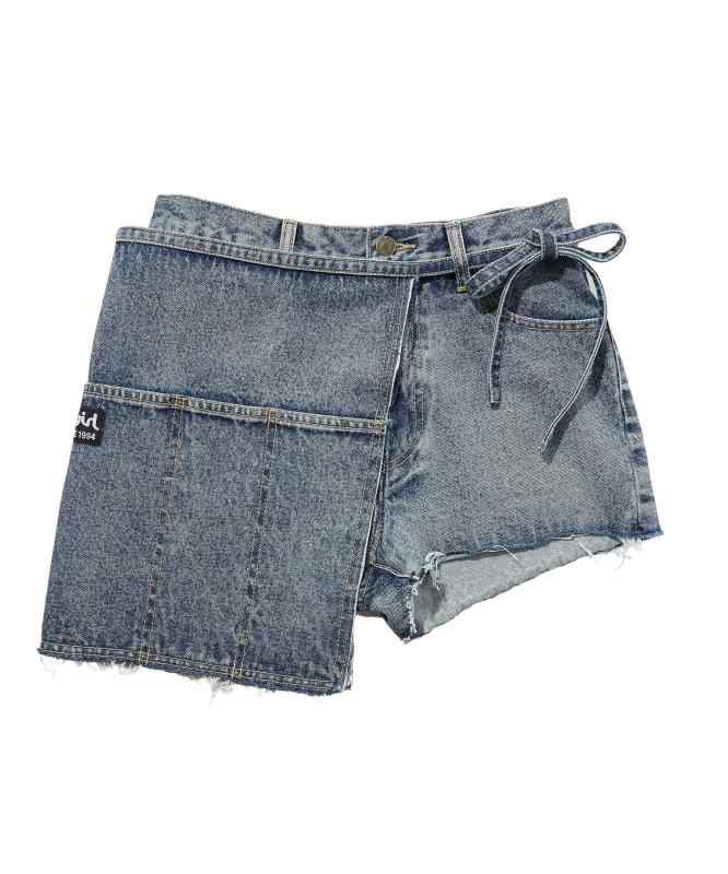 [エックスガール] デニムハーフパンツ DENIM WRAP SHORT PANTS レディース｜オーロラビジョン