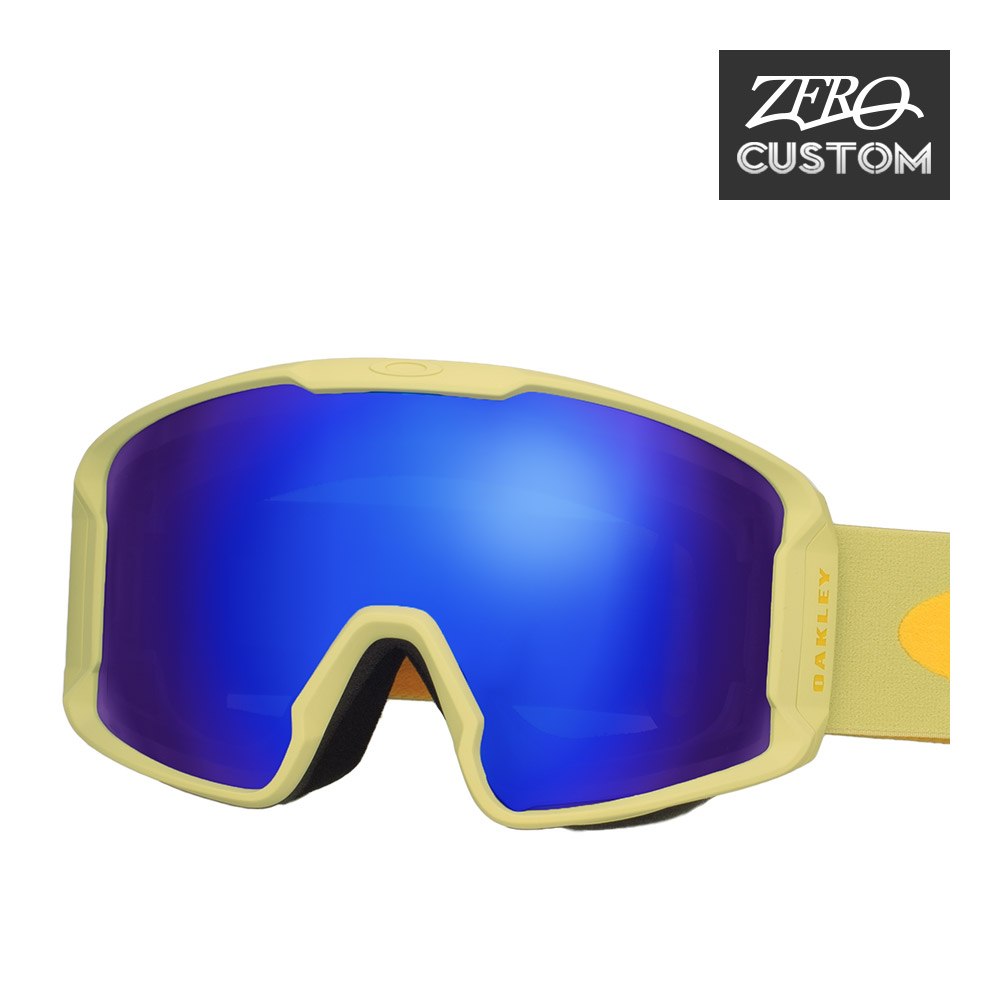 オークリー + ZERO 当店独自カスタム ゴーグル スノーゴーグル OAKLEY LINE MINER L ラインマイナーL グローバルフィット COLOR OF LIFE BLUE MIRROR ozcg-lmnr019