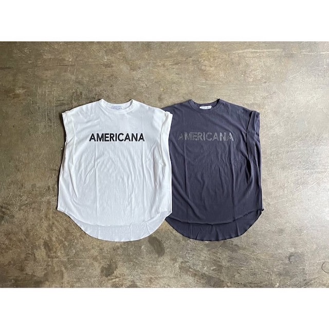 《 Super Sale 継続期間押さえる 40割》【AMERICANA】アメリカーナ  Raffi Cotton Roll Up Sleeve Tunic Print Tee (AMERICANA)  style No.BRF-M-761A/2