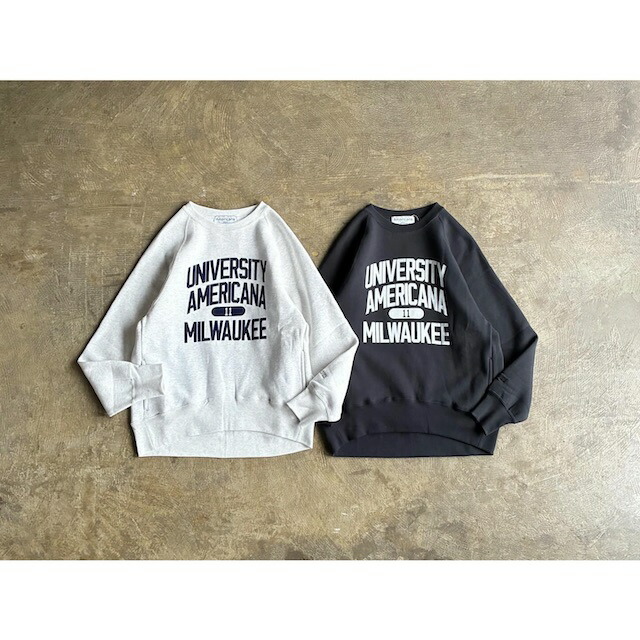 【AMERICANA】 アメリカーナ Brushed Soft Cotton French Terry Volume Sleeve Print Sweat style No.BRF-797A/2