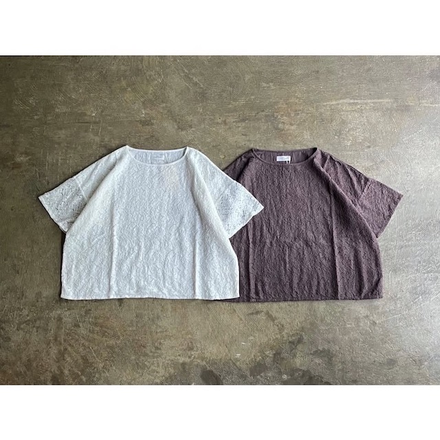 《 Super Sale 継続期間制限事項 20割》【SOIL】ソイル  Voile Tulle Lsce Short Sleeve Smock With Cotton Voile  style No.NSL25051