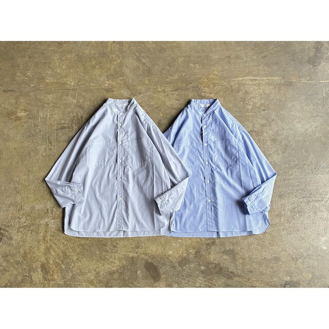 【STILL BY HAND】スチール写真 バイ 御手手  Cotton Stripe Band Collar Shirt   style No.SH10262