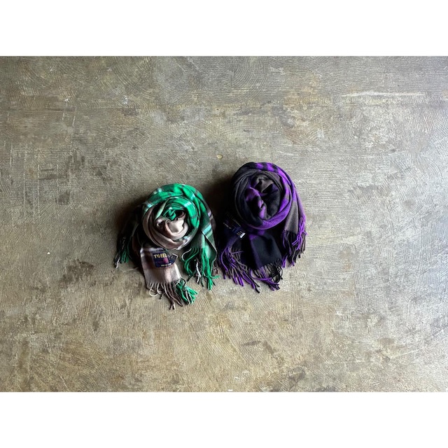 【TWEEDMILL】 ツイードミル Lambswool Stole Green Camel&Bilbao Check style No. 70-190
