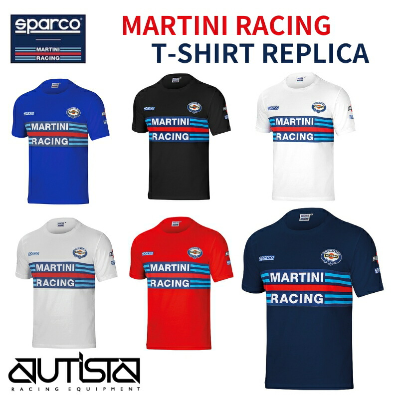 Sparco MARTINI T-SHIRT REPLICA スパルコ マルティニ レーシング Tシャツ レプリカ 半袖 ロゴtシャツ 【店頭受取対応商品】
