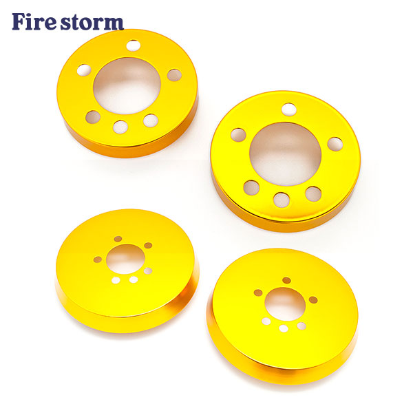 Fire storm アルミブレーキカバー 前後セット(フロント&リア) ゴールド ポロ ABA-AWCHZ 2018/3～ TSI Trendline / TSI Comfortline / TSI Highline｜オートクラフト