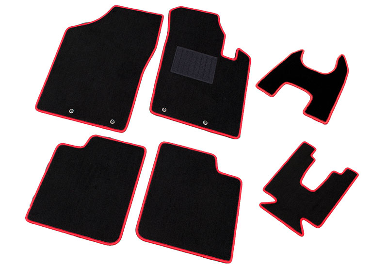 G'BASE プロテクションフロアマット 1台分セット(6枚組) ブラック×レッド アルトワークス / アルトターボRS HA36S CVT/5AGS車専用
