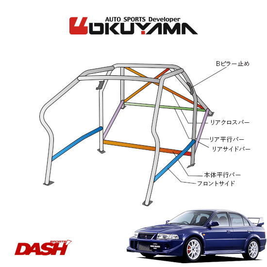 抜群大特価 Okuyama オクヤマdash ロールバースチール製ランサーエボリューションiv Vi Cn9a Cp9a 14p No 16 2名 ダッシュボード逃げタイプ 個人宅への配送不可 送料注意 卸売