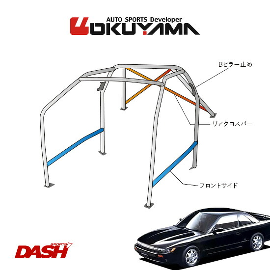 OKUYAMA オクヤマ DASH ロールバー スチール製 シルビア PS13/S13 [10P/No.20/2名] ダッシュボード貫通タイプ ※個人宅への配送不可、送料注意