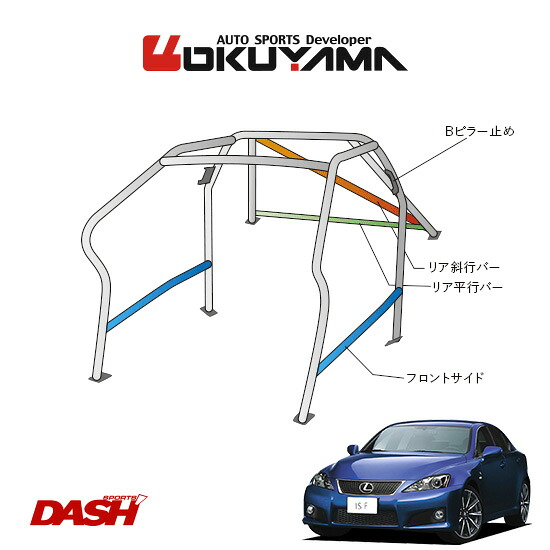 OKUYAMA オクヤマ DASH ロールバー スチール製 レクサス IS-F USE20 [10P/No.13/2名] ダッシュボード逃げタイプ ※個人宅への配送不可、送料注意｜オートクラフト