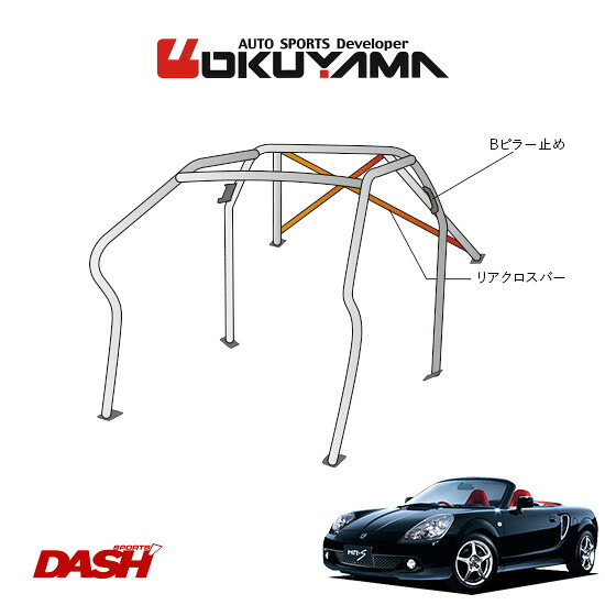 OKUYAMA オクヤマ DASH ロールバー スチール製 MR-S ZZW30 [8P/No.11/2名] ダッシュボード逃げタイプ ※個人宅への配送不可、送料注意