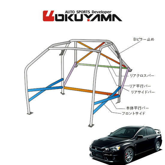 補強パーツ 個人宅への配送不可 送料注意 ダッシュボード貫通タイプ 16p No 18 2名 Cz4a ランサーエボリューションx スチール製 ロールバー Dash オクヤマ Okuyama オンラインショップ Blog Paraisodasbombas Com Br