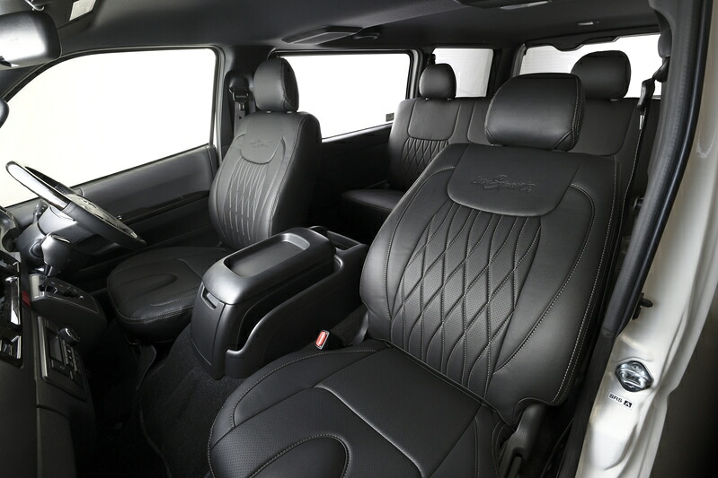 Genb 玄武 プレミアムシートカバー Silver Stitch ［フロント＆セカンド］ ハイエース TRH/KDH200系/GDH211K ※S-GL専用（DARK PRIME 対応） 北海道・沖縄・離島は要確認｜オートクラフト 38,608円