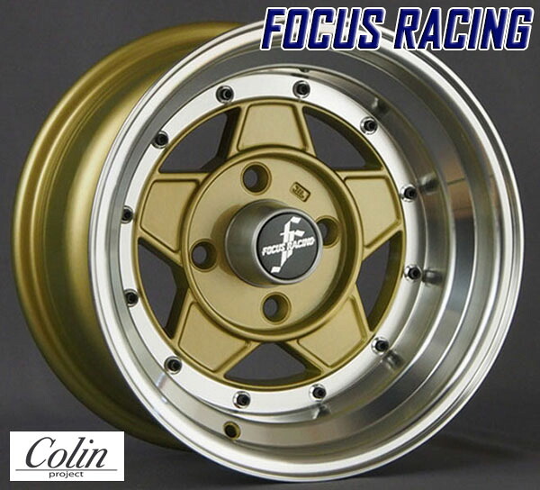[COLIN PROJECT] 旧車ホイール フォーカスレーシング ファイブ ゴールド 14&times;8.0J 4H PCD114.3 -13 4本購入で送料無料｜オートクラフト