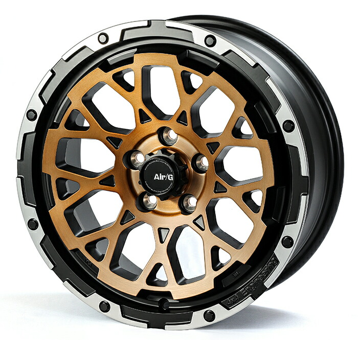 4x4エンジニアリング ホイール エアーGロックス 16×6.0J 5H 139.7 inset-5 FACE6 ステルスブロンズブラッシュド/リムDC(ダイヤカット) 5本セット 沖縄・離島は着払い|オートクラフト
