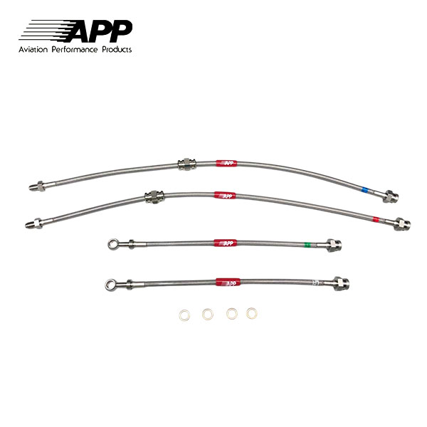 APP ブレーキライン ステンレスフィッティング 180SX RS13 KRS13 RPS13 KRPS13 F:4POT R:純正|オートクラフト