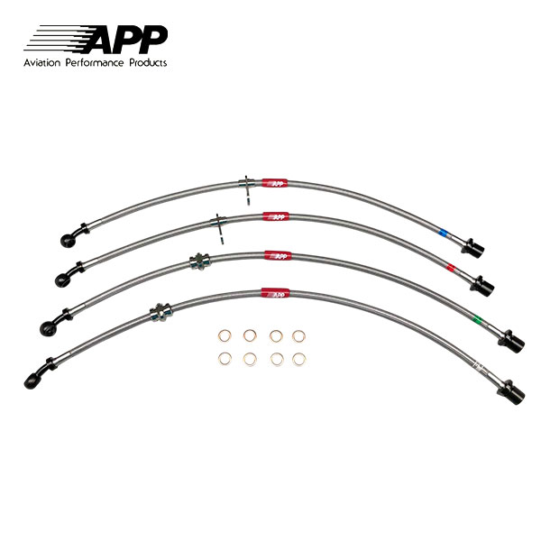 APP ブレーキライン スチールフィッティング インプレッサスポーツワゴン GGB フロント4POT･リア2POT (Brembo含む)