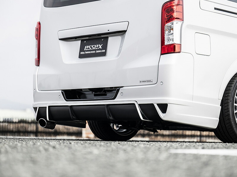 CRS ESSEX キャラバン LEGARE リアバンパースポイラー FRP製 両側出し(左右) 未塗装 キャラバン E26 3型 標準ボディ 個人宅不可 沖縄・離島は要確認｜オートクラフト