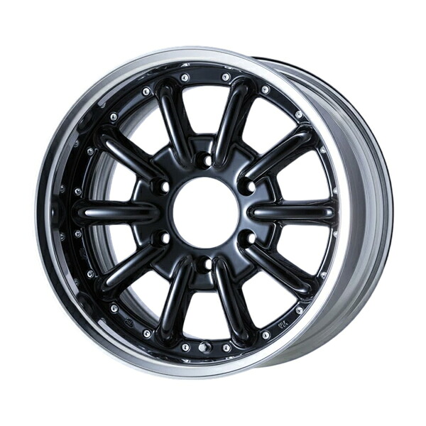 CRS ESSEX ホイール ENCB-16 2ピース 16×8J +14~+27 1本 ブラック(BK)/アルマイト ハイエース 200系 2004年8月~ 沖縄・離島は要確認|オートクラフト
