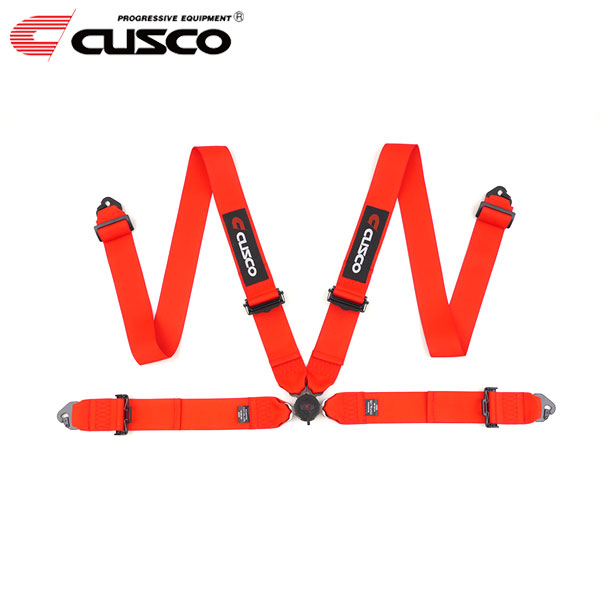 即納 CUSCO クスコ レーシングハーネス 4-Point レッド