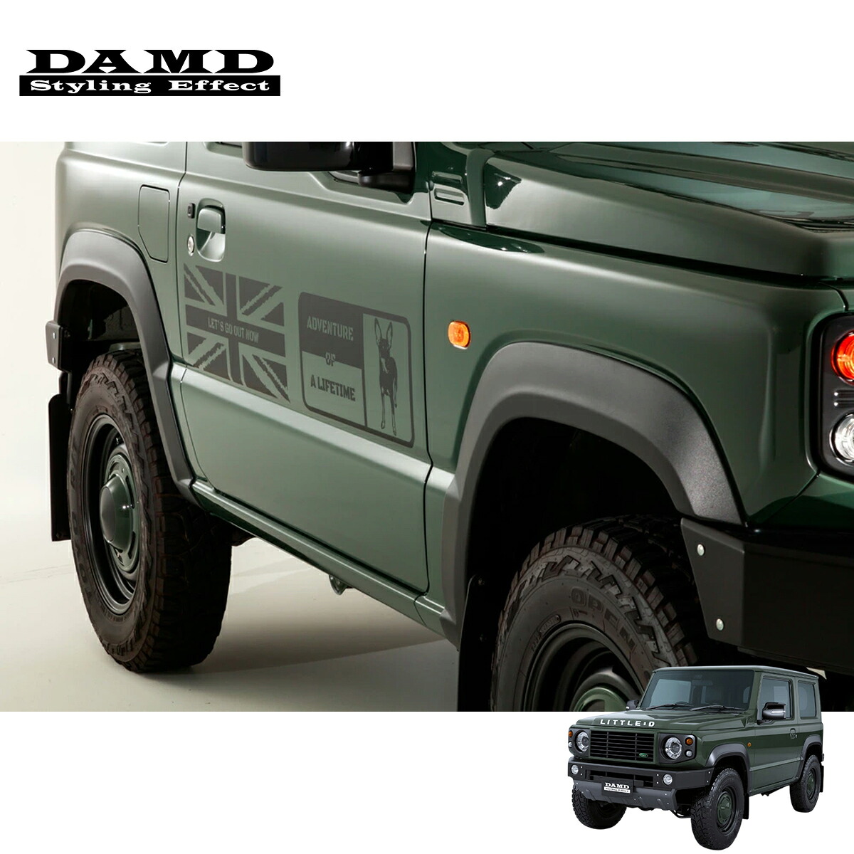 DAMD ダムド 【JIMNY “little D.”】 フェンダーパネル 未塗装品素地 ジムニー JB64W 2018.7～ 1-4型 個人宅配送不可 離島は要確認
