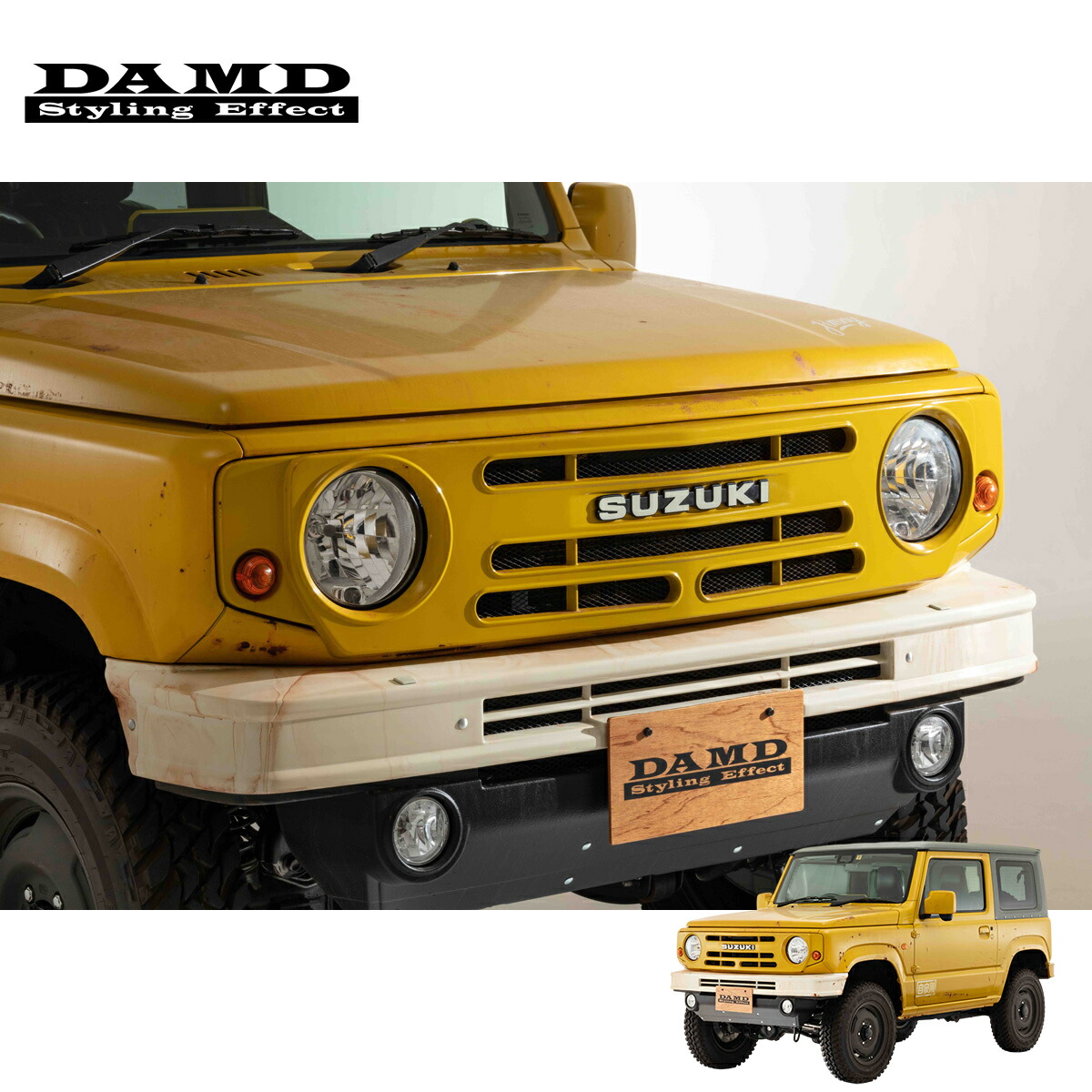 DAMD ダムド 【JIMNY the ROOTS.】 フロントグリル 未塗装品素地 ジムニー JB64W 2018.7～ 1-4型 個人宅配送不可 離島は要確認