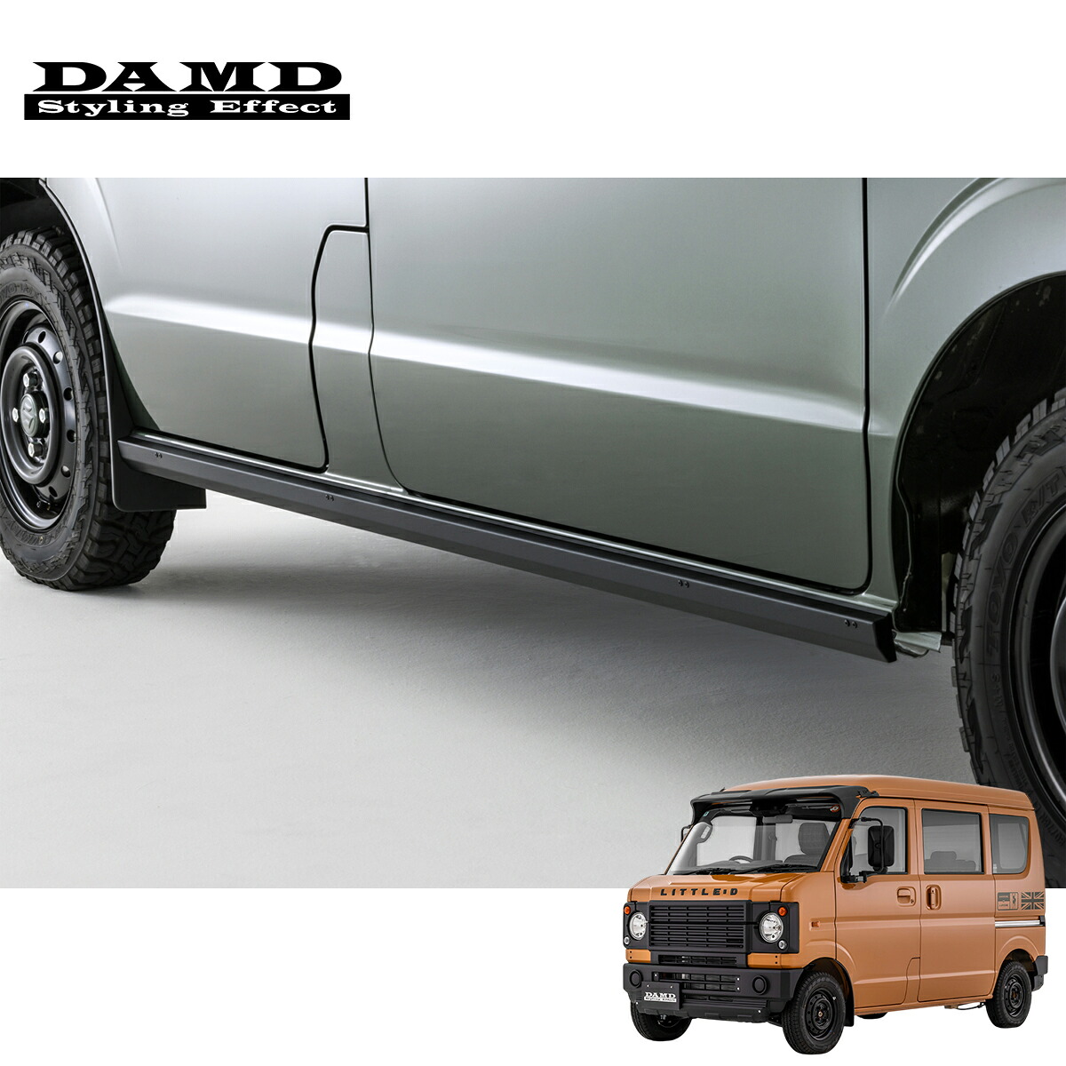 DAMD ダムド 【EVERY little D.】 サイドプロテクター 未塗装品素地 エブリイ ABA-DA17W 2015.2～ ワゴン 個人宅配送不可 離島は要確認｜オートクラフト