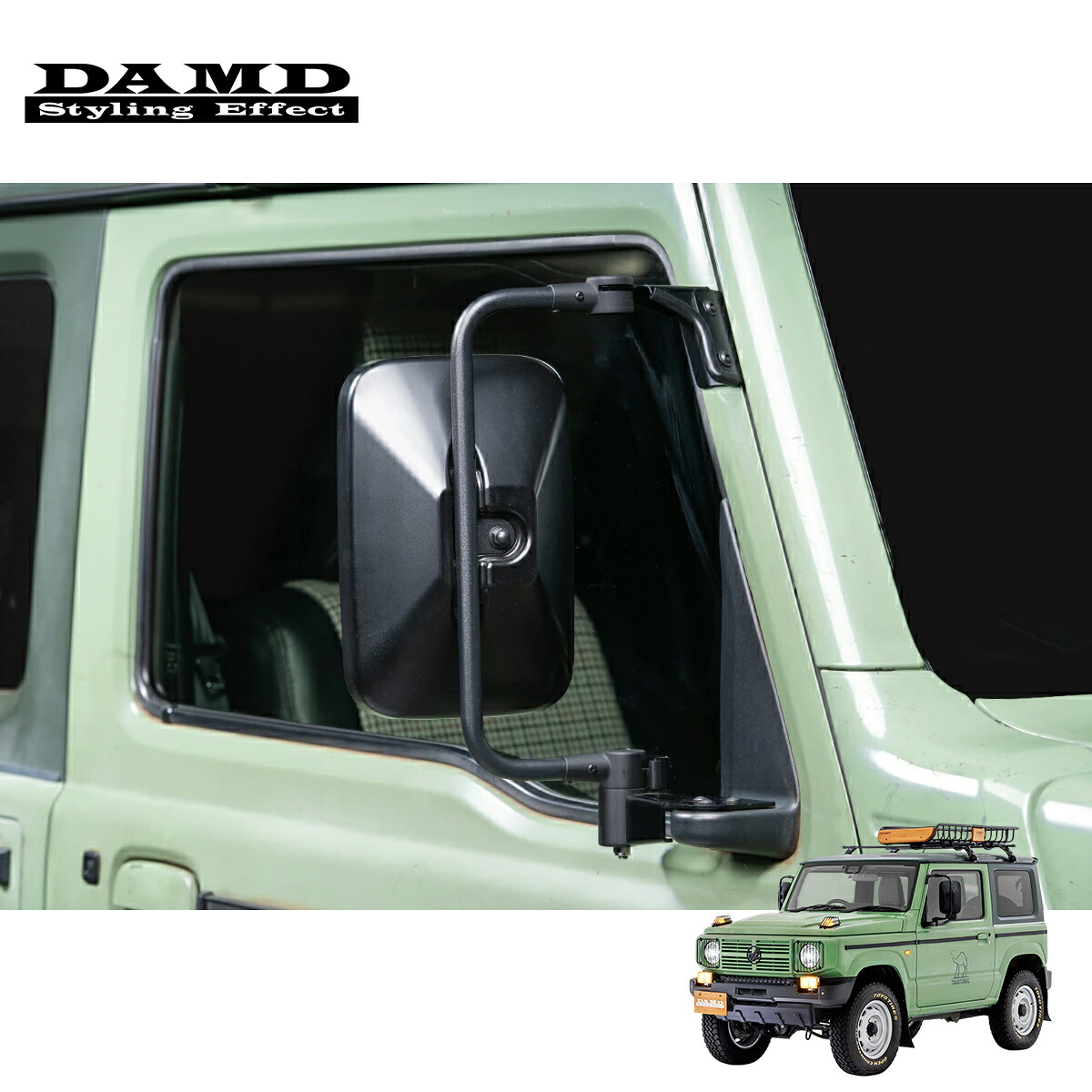 DAMD ダムド 【JIMNY &ldquo;little G. TRADITIONAL&rdquo;】 トラックミラー マットブラック ジムニー JB64W 2018.7～ 1-4型 個人宅配送不可 離島は要確認｜オートクラフト