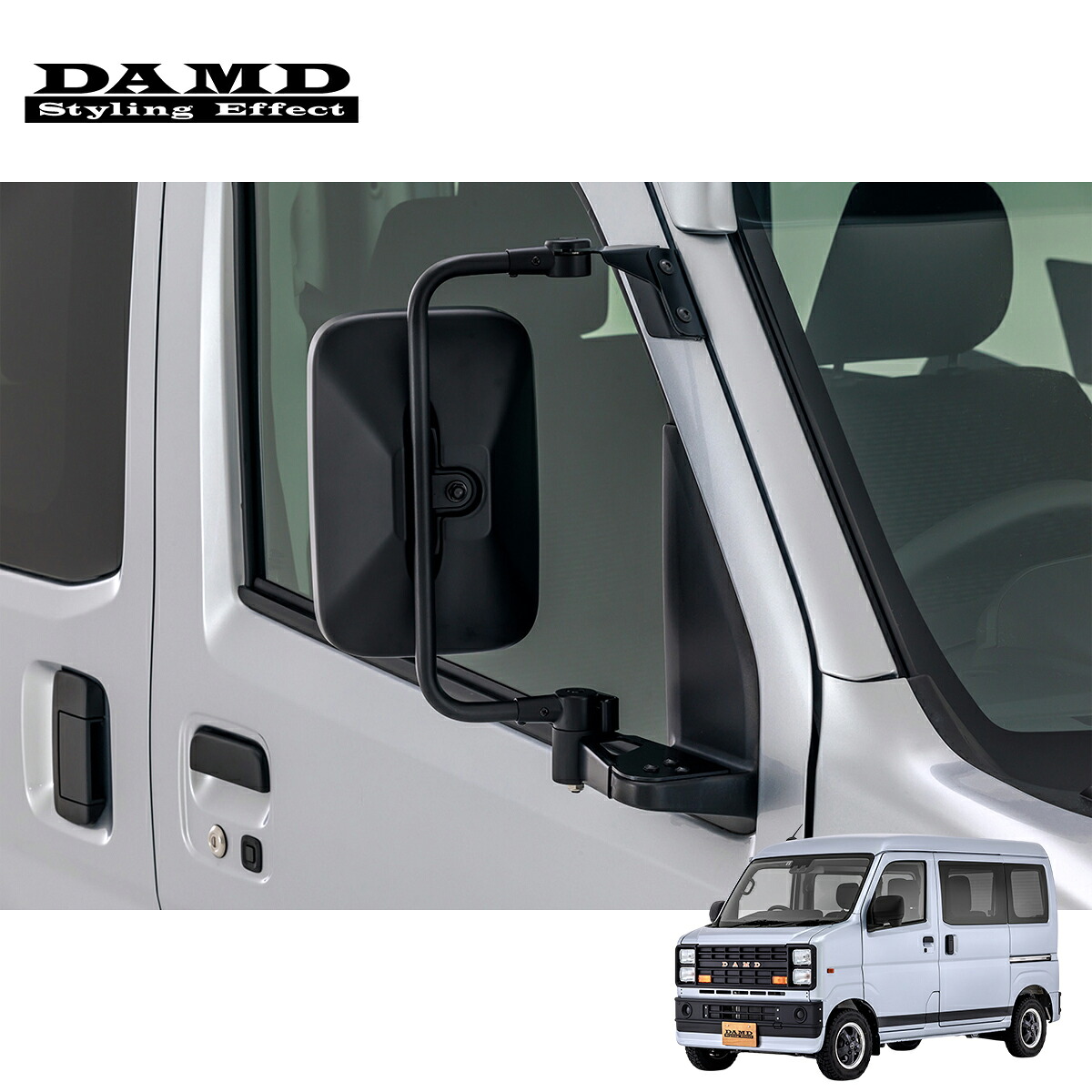 DAMD ダムド 【HIJET FUZZ】 トラックミラー マットブラック ハイゼット S700V S700W S710V S710W 2021.12～ 個人宅配送不可 離島は要確認
