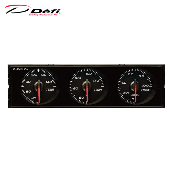 Defi デフィ DIN-Gauge 3連メーター ホワイト 指針色レッド