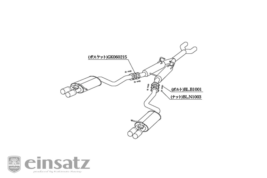 einsatz マフラー s-622 Type2 Tail チタンフェイス AUDI RS4 アバント ABA-8EBNSF 4.2_NA BNS 4WD 08/1～09/7 6MT 個人宅配送不可 北海道・沖縄・離島は要確認