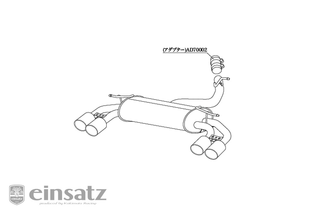 einsatz マフラー s-622 Type5 Tail ブラッククローム AUDI S3 スポーツバック ABA-8VDJHF 17/1_M/C後 2.0_ターボ DJH 4WD 17/1～ 7AT [スポーツバック] 個人宅配送不可 北海道・沖縄・離島は要確認