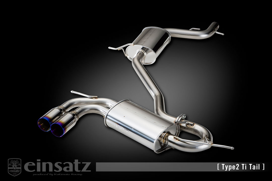 einsatz マフラー s-622 Type2 Tail チタンフェイス VOLKS WAGEN ゴルフV GH-1KAXX 2.0_ターボ AXX FF 05/6～06/2 6AT/6MT [GTI / GTX] 個人宅配送不可 北海道・沖縄・離島は要確認