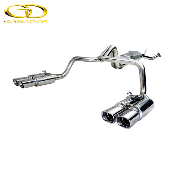 GANADOR マフラー Vertex 4WD/SUV ランドクルーザー200 CBA-,3BA-URJ202W H27/8-R3/7 1UR-FE [後期 / 純正リヤバンパースポイラー] 触媒以降 左右4本出し ポリッシュ 個人宅配送不可 沖縄・離島は要確認