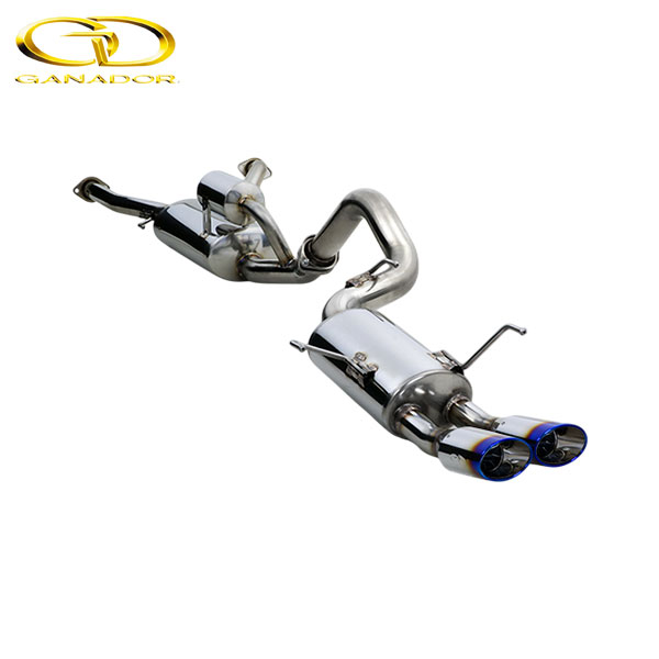 GANADOR マフラー Vertex 4WD/SUV ランドクルーザー300 ガソリン 3BA-VJA300W R3/8- V35A-FTS [ZX モデリスタリヤスカート付] 左ダブル出し ブルー発色 個人宅配送不可 沖縄・離島は要確認