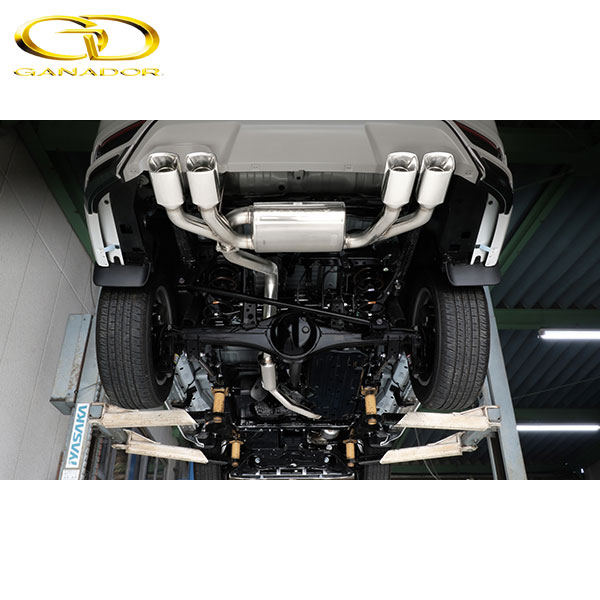 GANADOR マフラー Vertex 4WD/SUV ランドクルーザー300 ディーゼル 3DA-FJA300W R3/8- F33A-FTV [ZX モデリスタリヤスカート付] スクエア左右4本出し ポリッシュ 個人宅配送不可 沖縄・離島は要確認