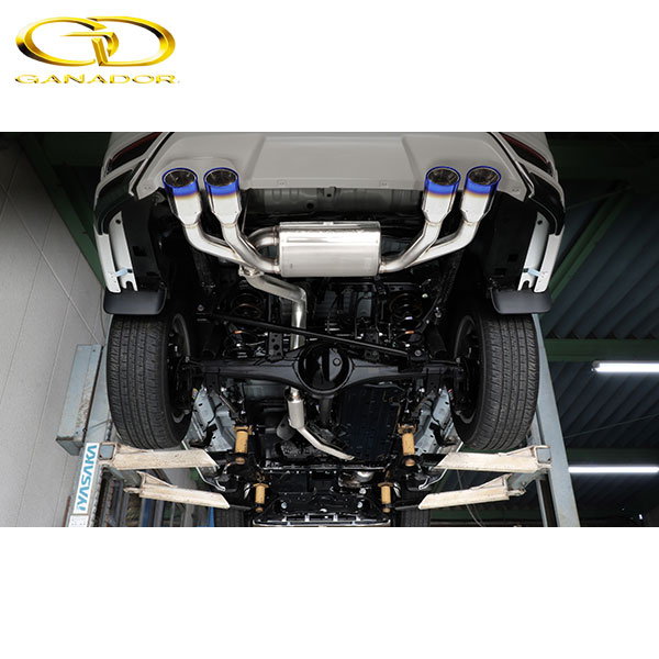 GANADOR マフラー Vertex 4WD/SUV ランドクルーザー300 ディーゼル 3DA-FJA300W R3/8- F33A-FTV [ZX モデリスタリヤスカート付] オーバル左右4本出し ブルー発色 個人宅配送不可 沖縄・離島は要確認