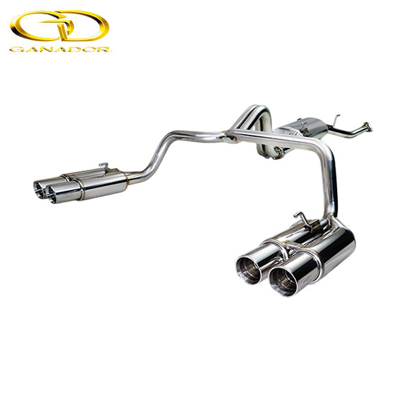GANADOR マフラー Vertex 4WD/SUV ランドクルーザー200 CBA-,3BA-URJ202W H27/8-R3/7 1UR-FE [後期 / 純正リヤバンパースポイラー] 触媒以降 左右4本出し ポリッシュ 個人宅配送不可 沖縄・離島は要確認