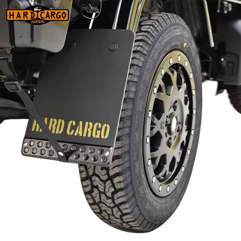 HARD CARGO ハードカーゴ マッドフラップ ブラックアルマイト×カーキロゴ 2枚/セット ハイゼット/ハイゼットジャンボ S500P S510P 北海道・沖縄・離島は要確認