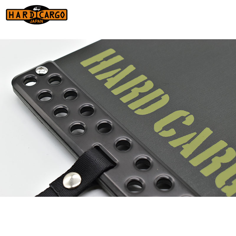 HARD CARGO ハードカーゴ マッドフラップ ブラックアルマイト×カーキロゴ 2枚/セット ムーヴキャンバス LA850S LA860S 2022/7～ 北海道・沖縄・離島は要確認