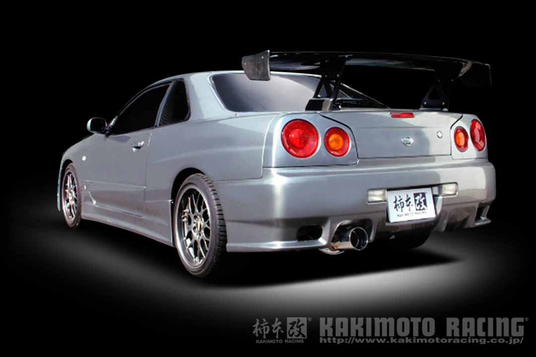 柿本改 マフラー Kakimoto.R スカイライン クーペ(2ドア) GF-ER34 2.5_ターボ RB25DET 2WD(FR) 98/5～01/6 5MT/4AT 個人宅配送不可 北海道・沖縄・離島は要確認