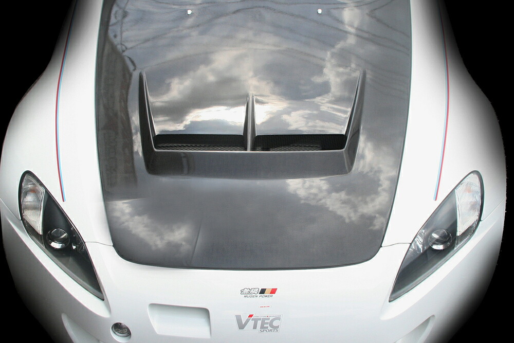 M&M カーボンボンネット ダクト付き 平織カーボン/FRP S2000 AP1 AP2 ※北海道・沖縄・離島は送料22000円(税込) ※個人宅配送不可