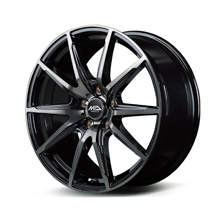 MID WHEELS DR-02 アルミホイール1本 16x6.5J 5H PCD114.3 +48 (ディーアールゼロツー BKP/ブラッククリア) 4本購入で送料無料｜オートクラフト